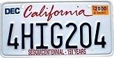 CA License Plate